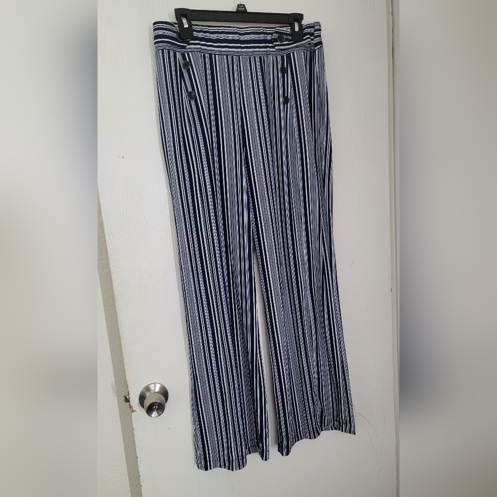 Robert Louis Navy and White Plazzao Pants
